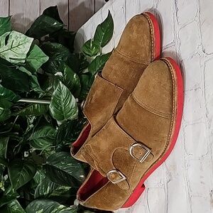 Angel Bespoke Suede Monk Strap Goodyear Welted Shoes 9.5